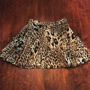 ASOS pleated leopard print skater mini skirt